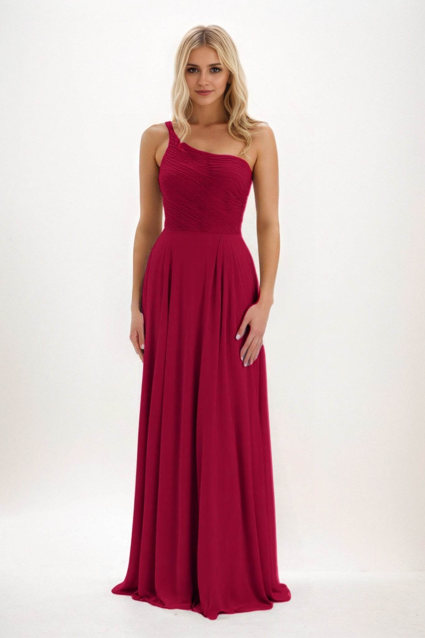 A-Line Maxi Chiffon Bridesmaid Dress CB0858 - COCOMELODY